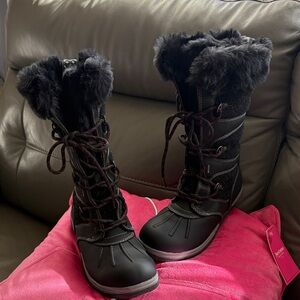 Blondo Black Kids Boots with Faux Fur
